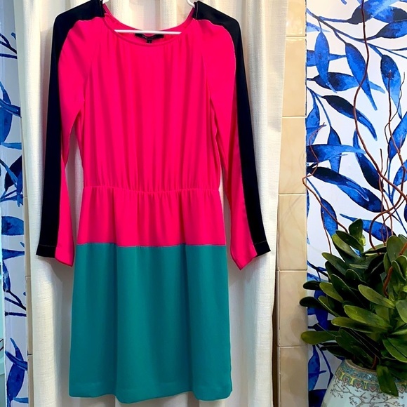 BCBG MaxAzria Marcel Neon Pink & Green Color-Block Dress Size XS - Picture 1 of 8